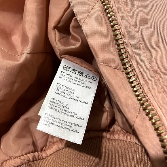 Bik Bok Satin Blush Pink Bomber Jacket - Picture 10 of 12